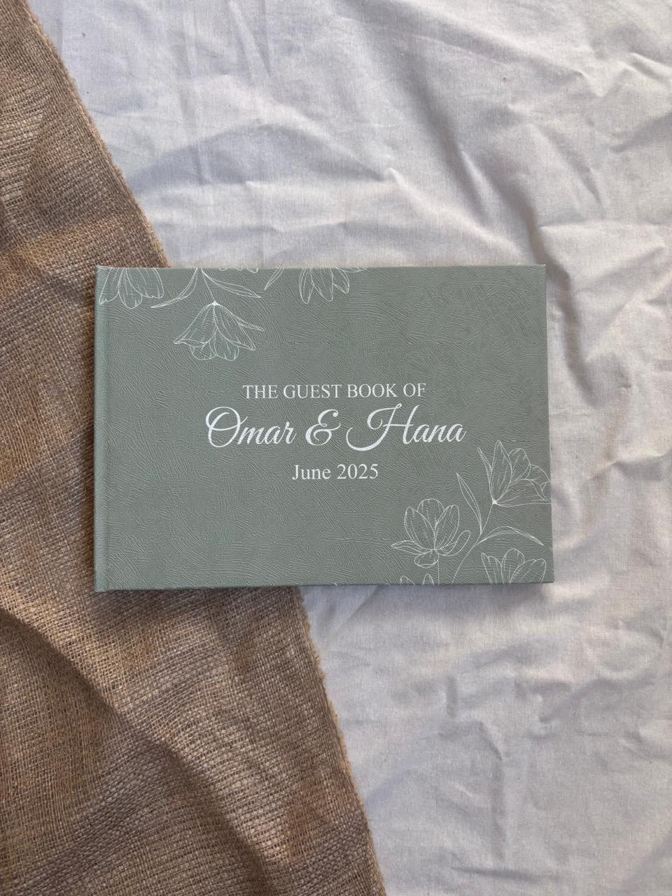 Floral Customized Wedding Guest Book