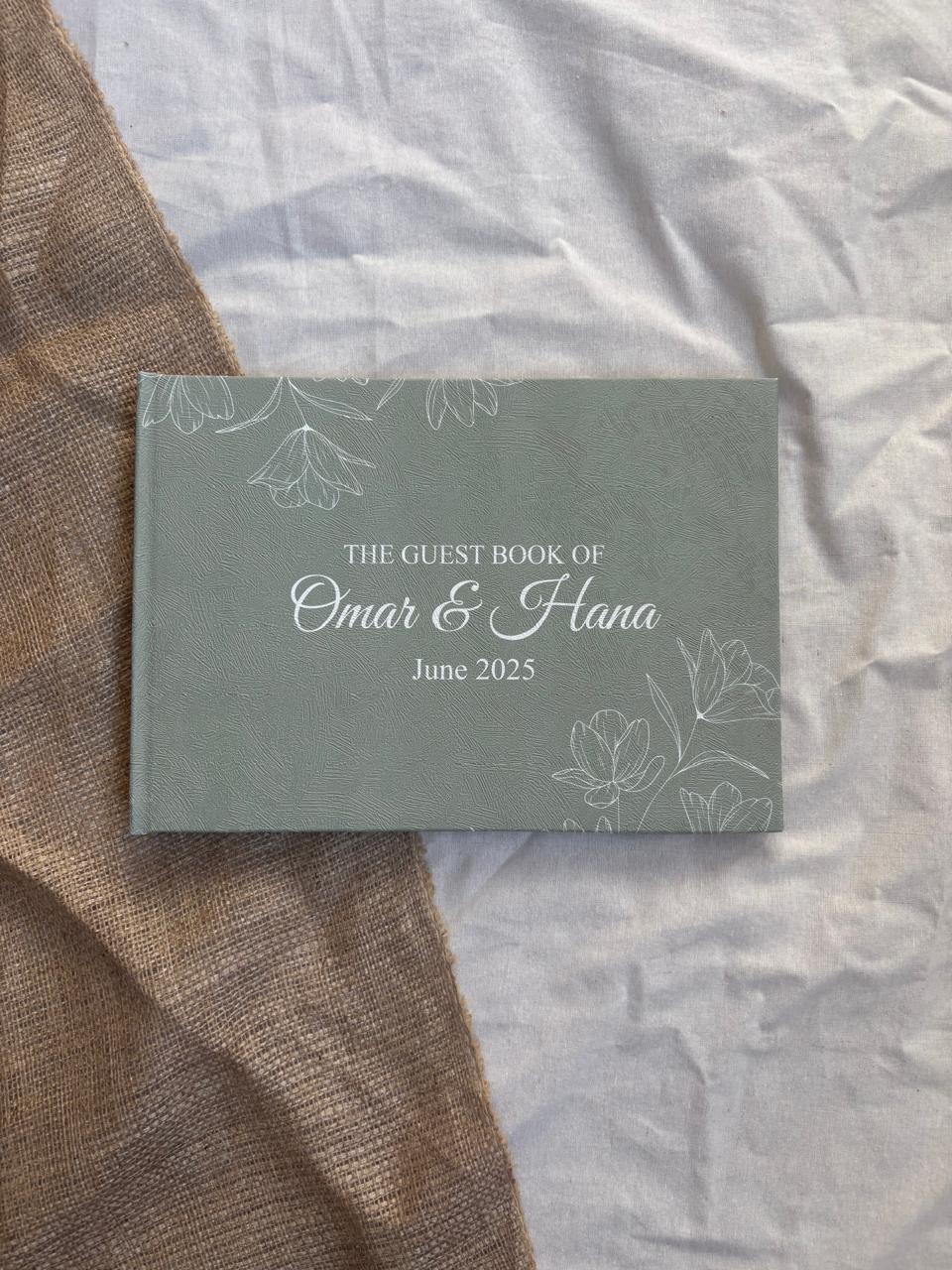 Floral Customized Wedding Guest Book
