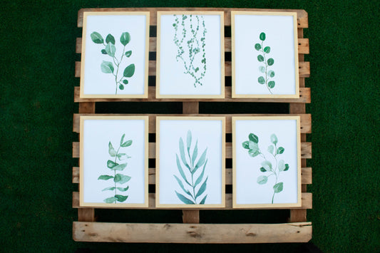 Watercolour Green Leaves