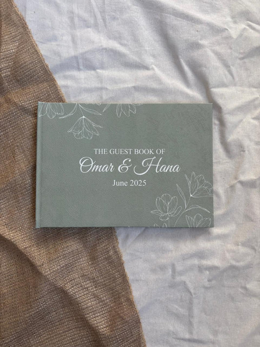 Floral Customized Wedding Guest Book