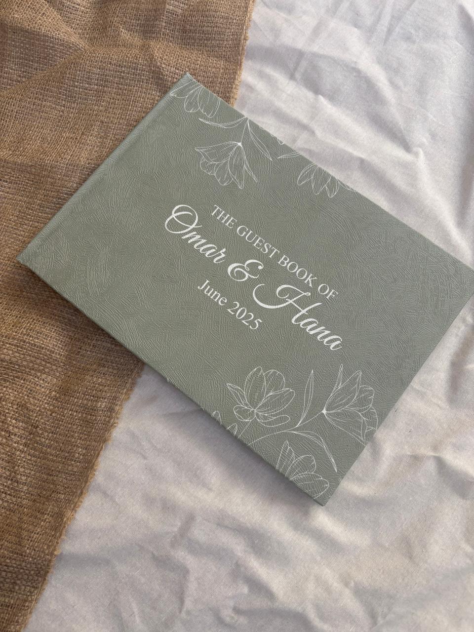 Floral Customized Wedding Guest Book